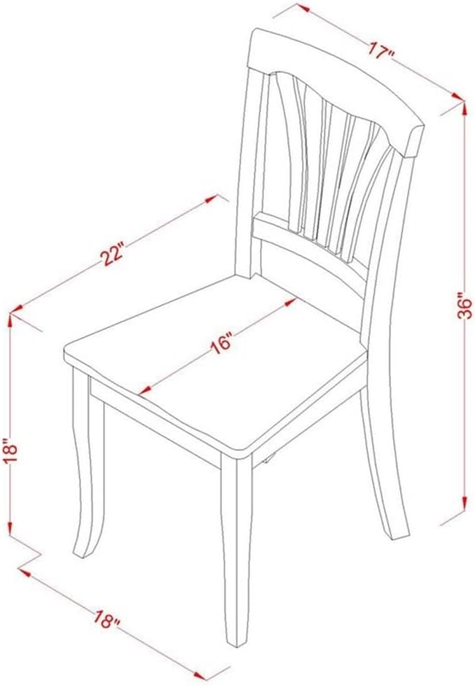 East West Furniture AVC-OAK-W Avon Dining Room Chairs