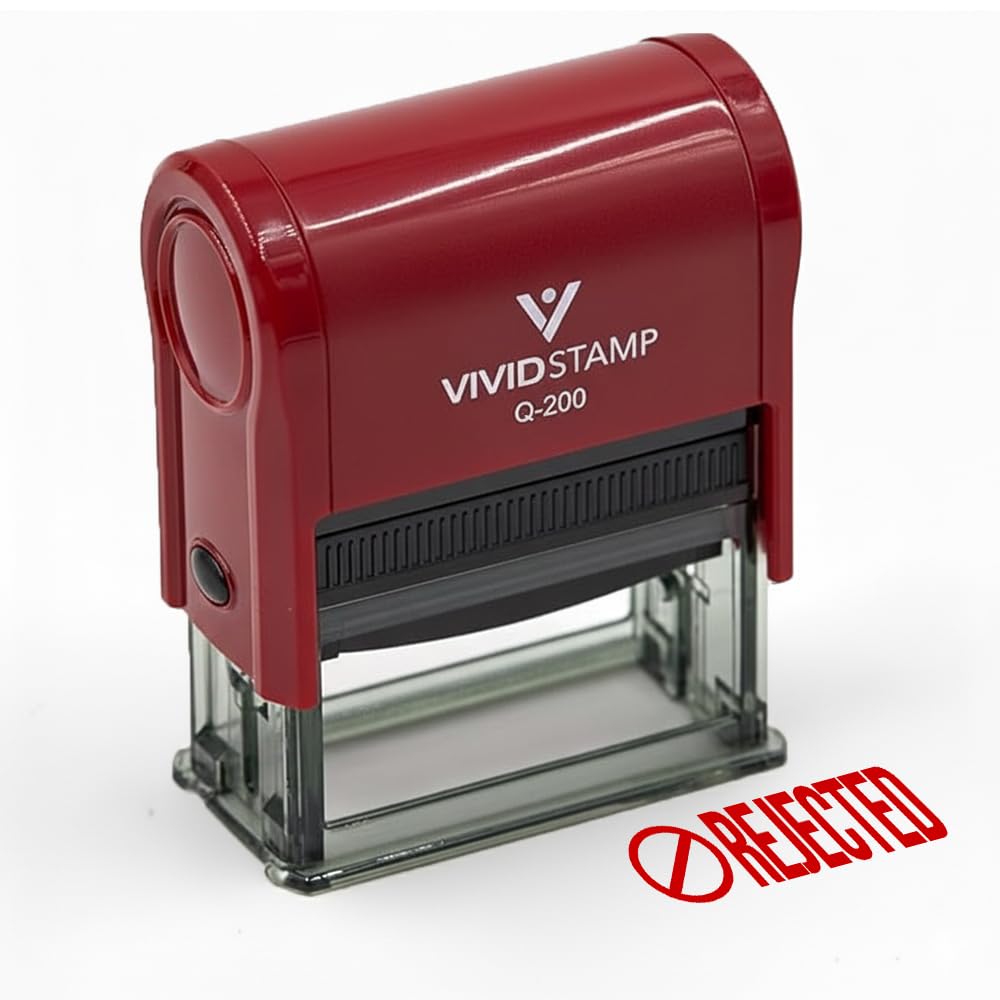 Rubber Stamp Rejected (Stop Vector) Self-Inking Office (Red Ink) - Q-400