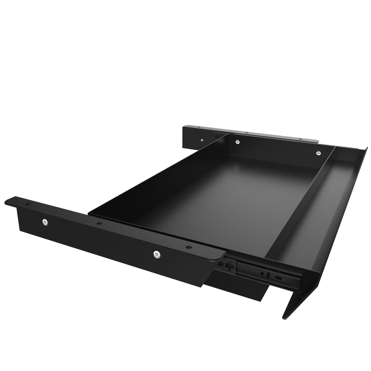 Gaxomo Large Under Desk Mounted Sliding Drawer with Pencil Tray and 60 Degree Tilt Panel to Pull Out, 22'' Long & 13'' deep Large Storage Organizer for Sit Stand Workstation