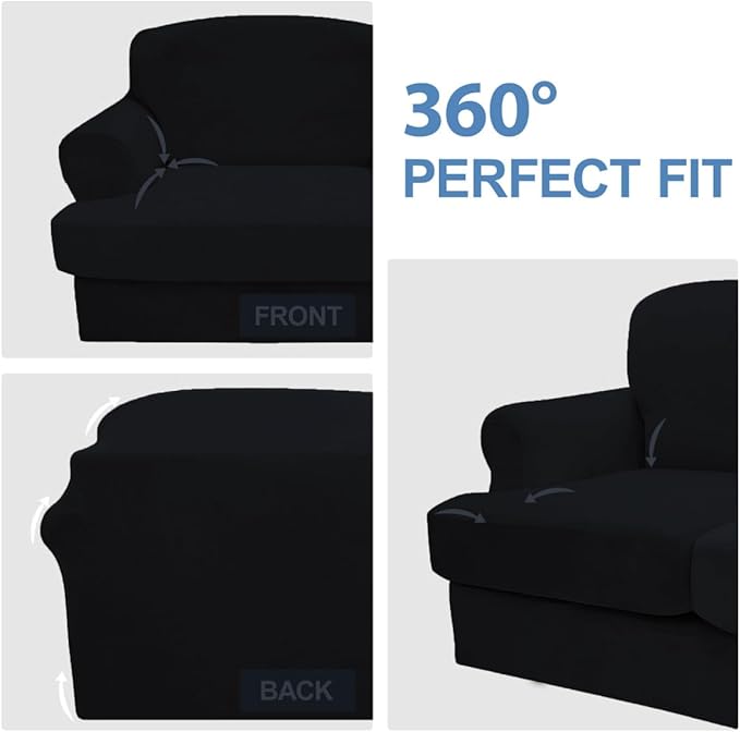 CUCRAF T Cushion Sofa Cover 3 Piece Loveseat Slipcovers, Soft Thick Velvet