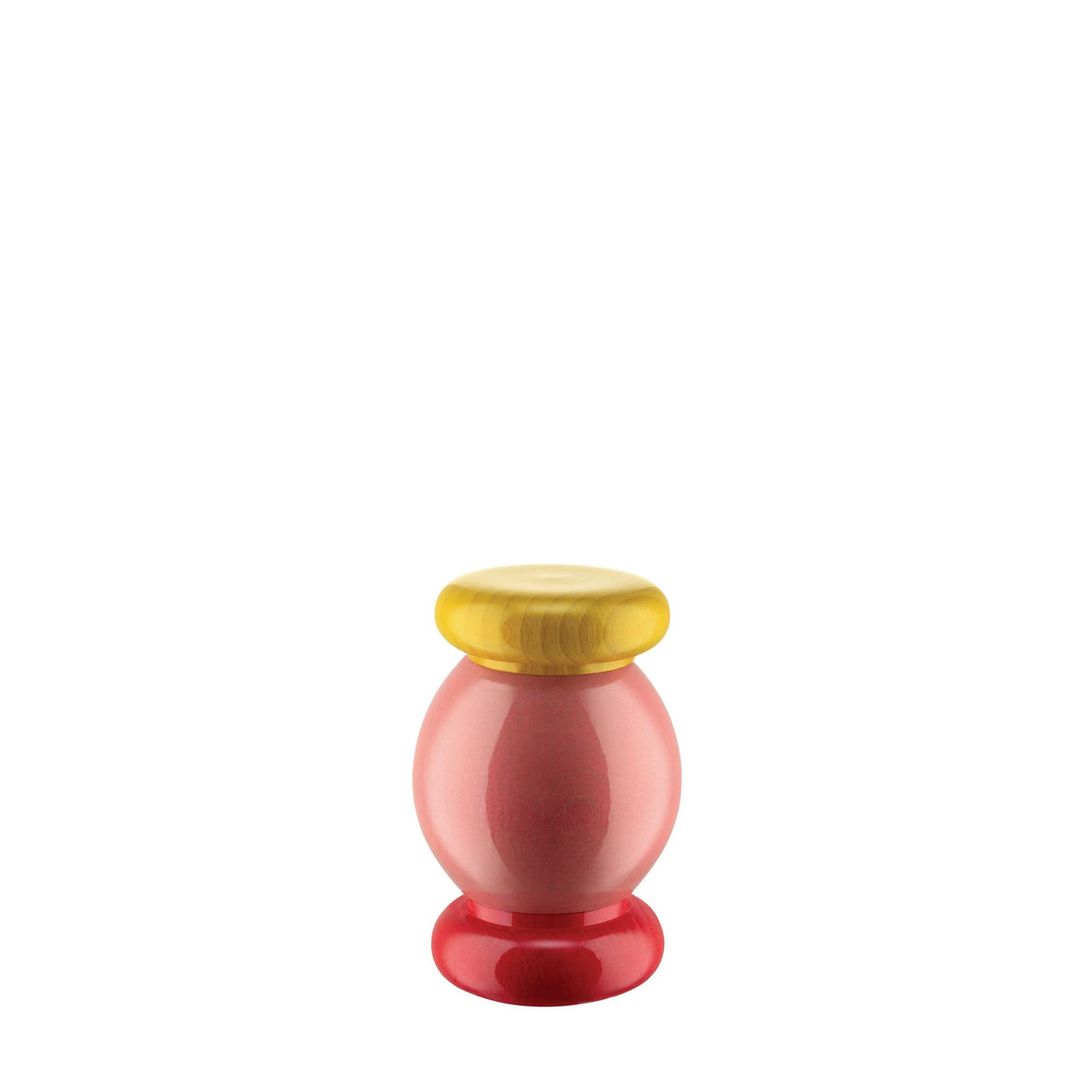 Alessi ES18 2 Salt, Pepper and Spice Grinder in Beech-Wood, 100 Values Collection, Yellow,red,Pink