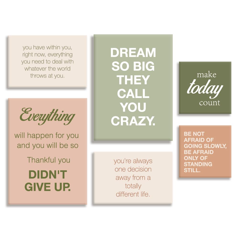 YEOION Inspirational Office Wall Art Motivational Quotes Canvas Wall Decor for Workplace Homeoffice,Office Canvas Wall Decor Set of 6