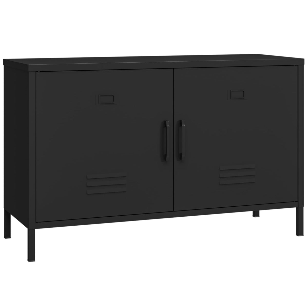 Elitehouse 2 Door Steel Accent Cabinet,Black Metal Storage Cabinet with Adjustable Shelf,2-Tier Office Cabinet,Multipurpose Metal Locker Storage Cabinet for Office Home,Music Studio
