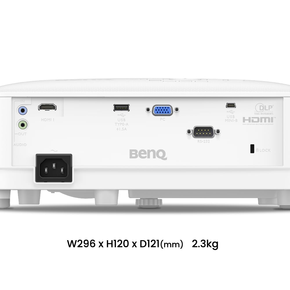 BenQ WXGA Business Projector (MW560C) - DLP - 4,000 Lumens High Brightness - 20,000:1 High Contrast Ratio - HDMI, VGA - Auto Keystone Correction - Simple Setup - SmartEco Technology