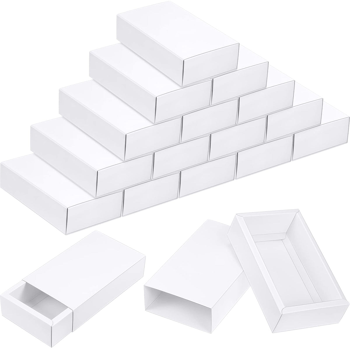 Zonon 30 Pieces Kraft Paper Drawer Box, Mini Crafts Cardboard Gift Boxes for Business and Soap Jewelry Candy Wedding Party Favors Present Packaging Organizer (White)