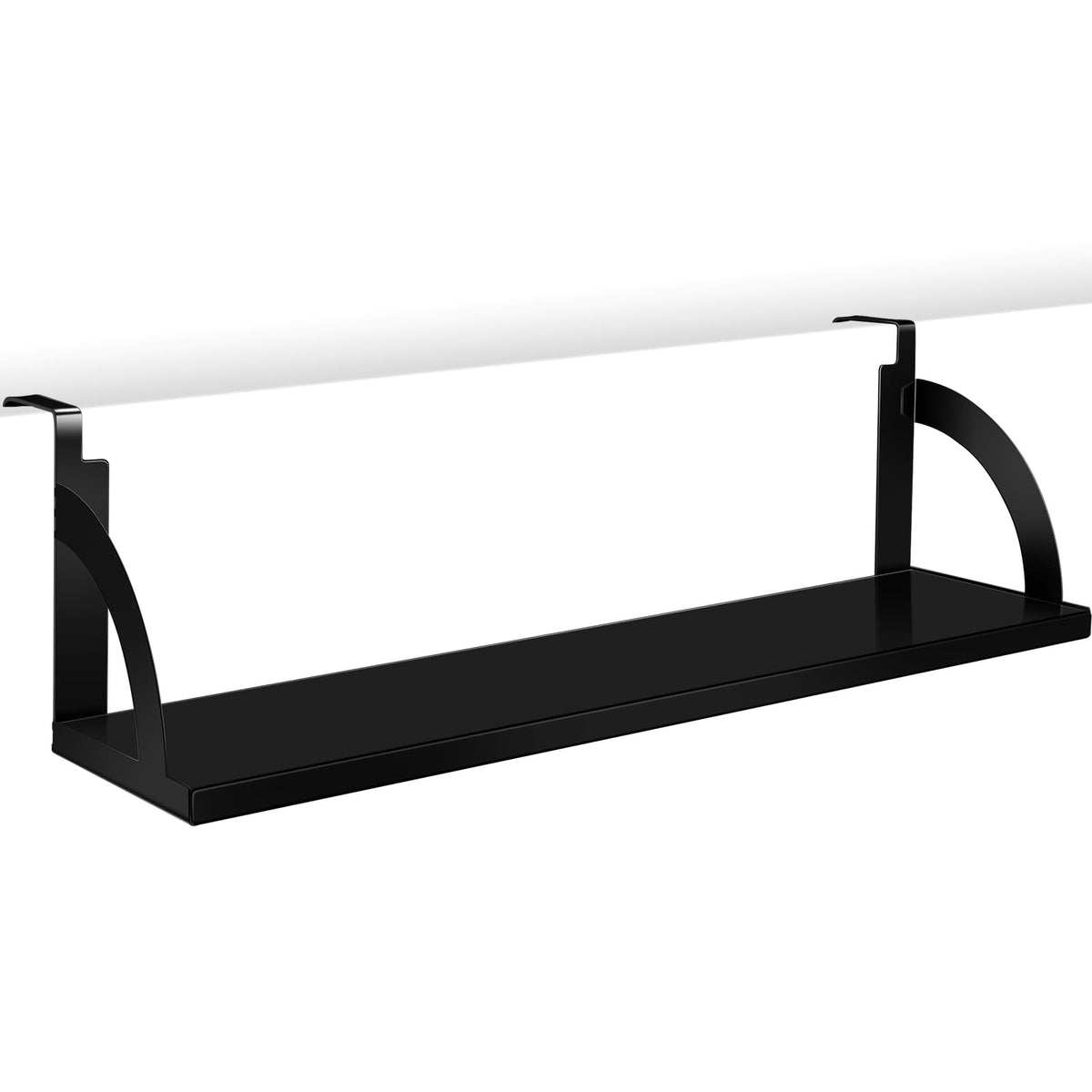 Tandefio Office Cubicle Shelf 24" Hanging Cubicle Storage Organizer File Hanging Shelf Accessories Storage Organizer Bookshelf with Hooks for Home Desk, Black
