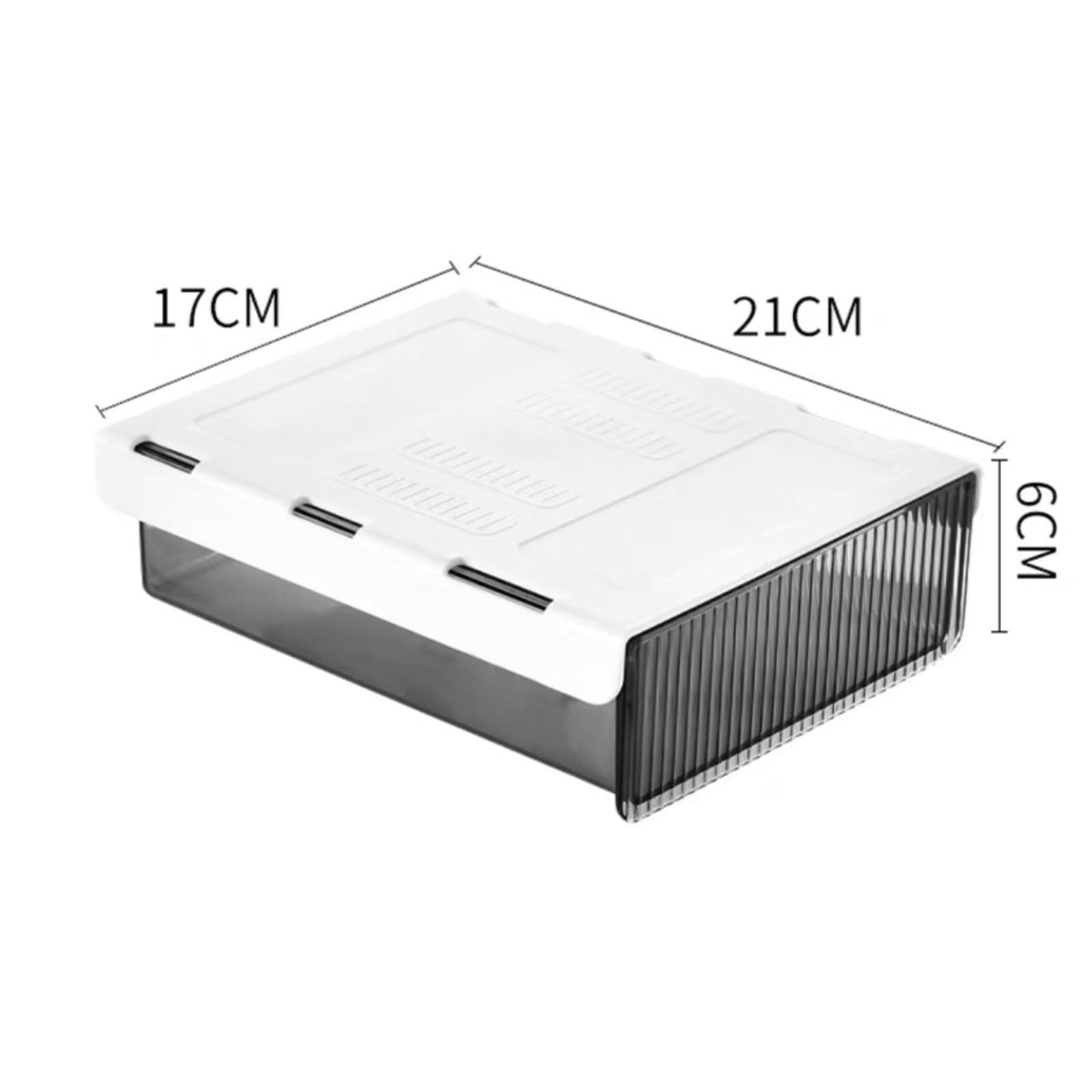 HIEALO Under Desk Organizer - Stick On Fluted Translucent Desk Drawer Attachment, Slide Out Under Desk Storage for Office & Home (BLACK, SMALL)
