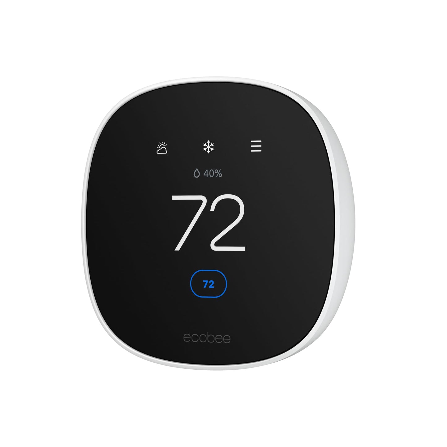 ecobee Smart Thermostat Essential - Energy Star Certified programmable Wi-Fi Thermostat - Works with Siri, Alexa, and Google Assistant