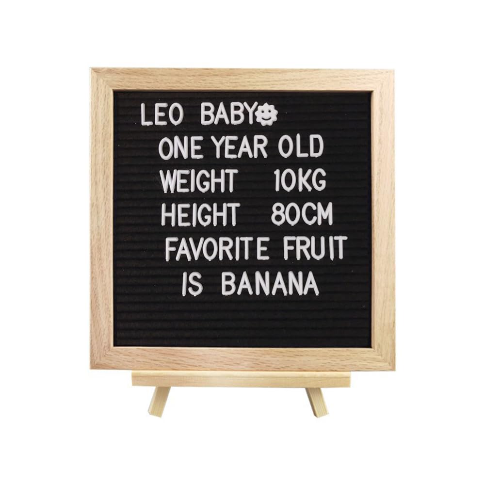 WZLL.SLSP Felt Letter Message Board 340 Letters,Letter Board Sign with Stand, 10X10 Inch for Baby & Pregnancy Announcement Sign,for Party Home Decor