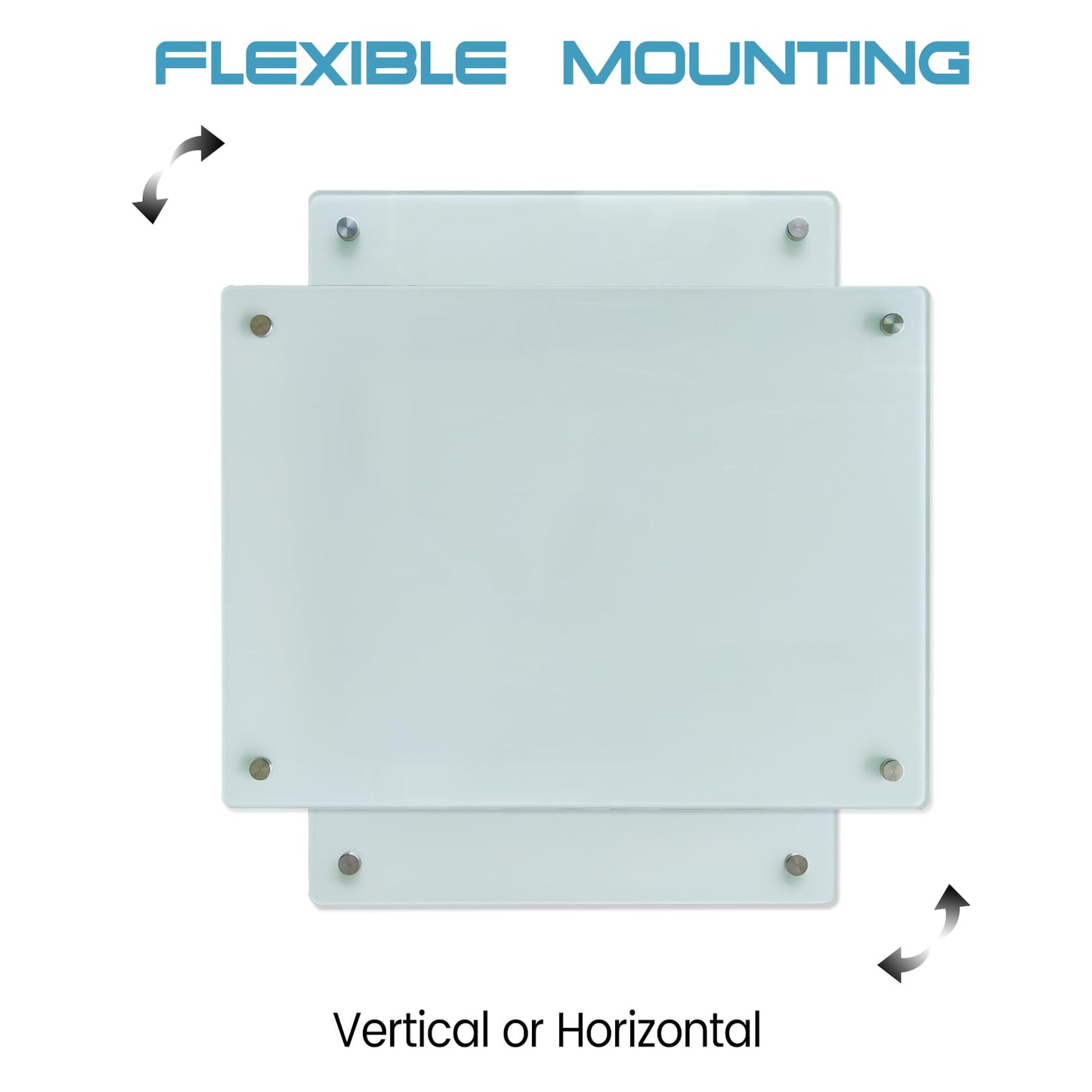 Glass Whiteboard 48"X36" Magnetic Glass White Board Frameless Wall Mounted Dry Erase GlassBoard for Office School Home