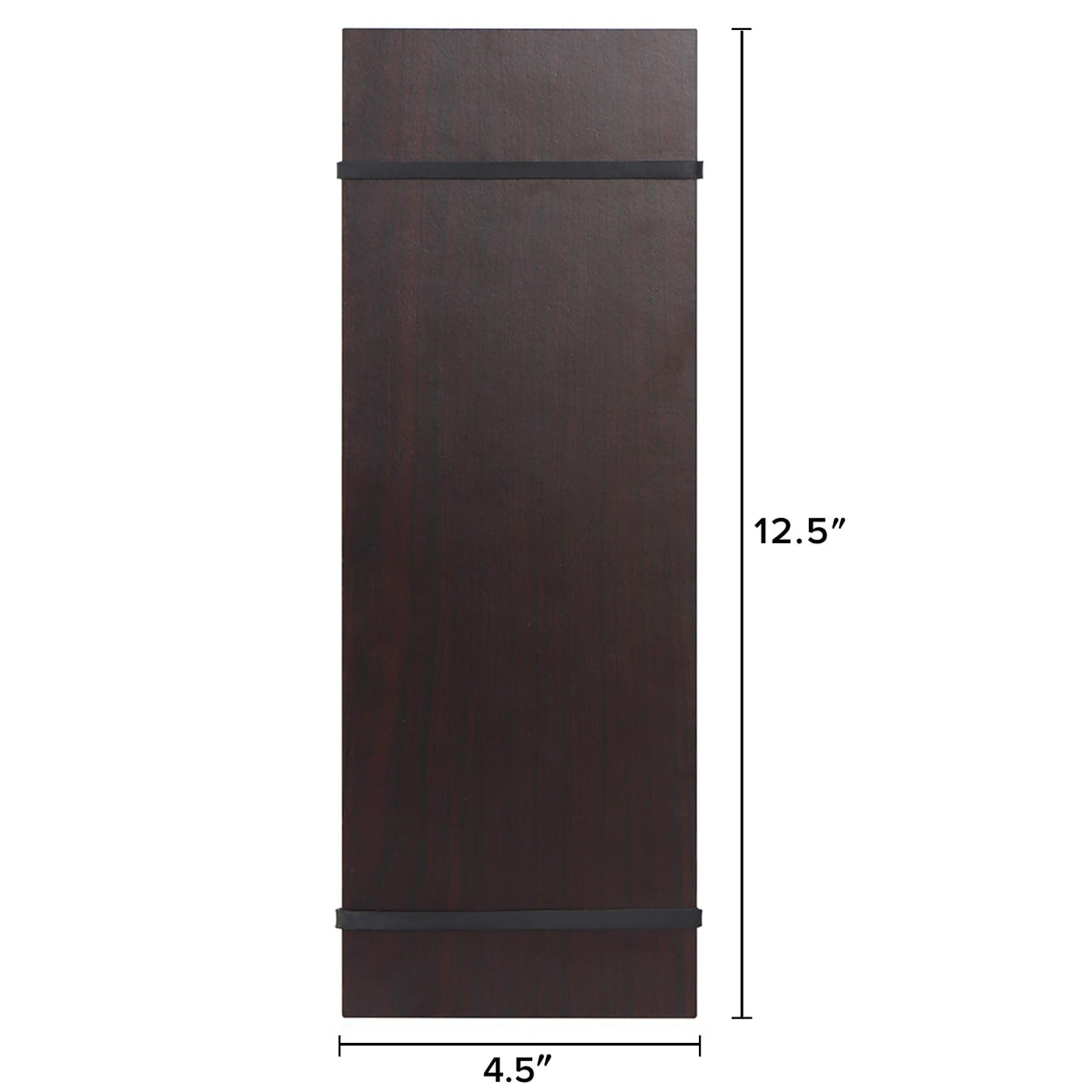 LZMS 4 Pcs 4 1/2" x 12 1/2" Dark Wood Color Clipboards - Menu Holder - Check Presenter with Straps - for Pocket Sized Notepads