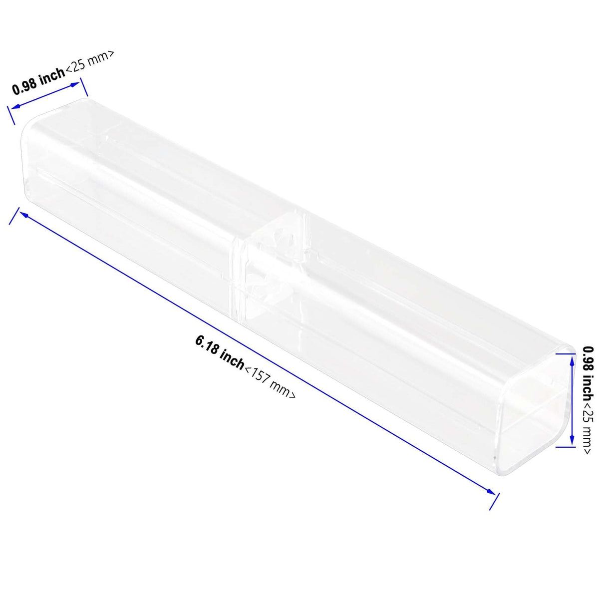 KOHAND 50 Pcs Acrylic Pen Boxes, Single Clear Plastic Pen Case Container, Empty Transparent Ballpoint Pen Gift Display Storage Boxes for School Office Business Supply