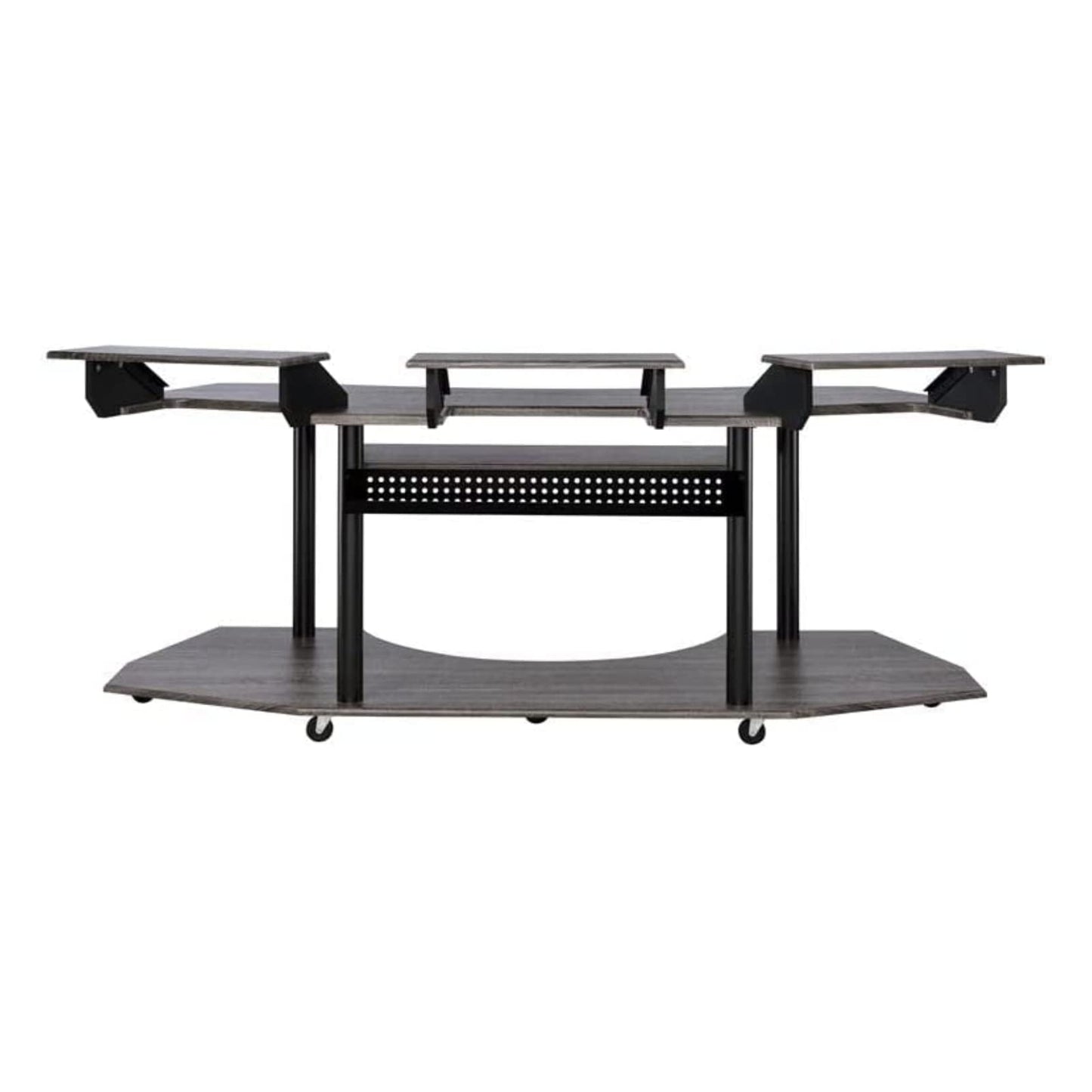 Acme Eleazar Wooden 4-Shelf Music Recording Studio Desk in Black Oak