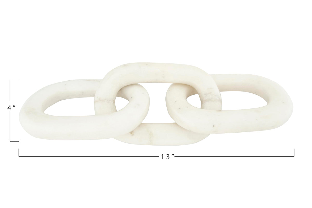 Bloomingville Decorative Marble Chain, Variegated White Tones