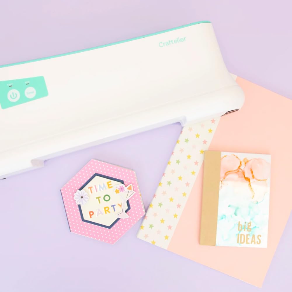 Craftelier - Minty Thermal Binding Machine with 3 Color Binding Spines Set, Book Binder for Scrapbooking Projects, DIY Journals, Notebooks, Documents & Photo Books, 200 Sheets Capacity, Mint & White