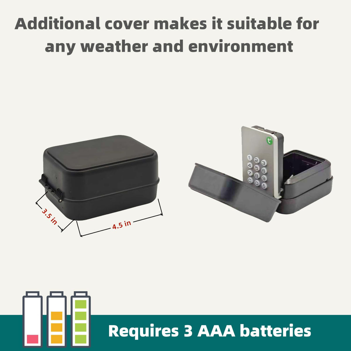 Smart Key Lock Box for Outdoor, Waterproof Key Safe with Code, APP Bluetooth Control Lockbox