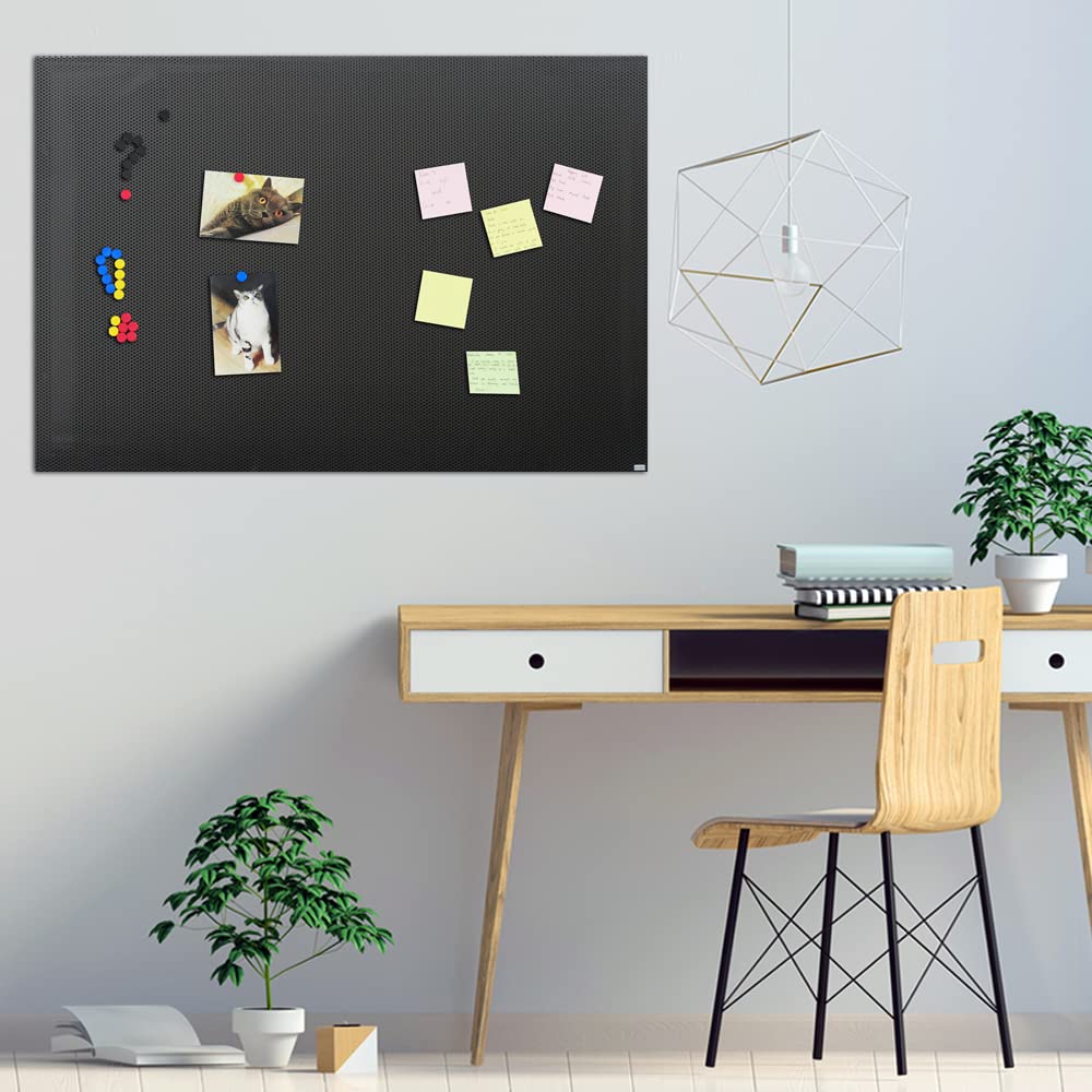 JILoffice Bulletin Board, Magnetic Board 36 x 24 Inch, Great Wall Mounting Board with 40 Magnets, Decorative Board for Photos and Messages for Office Home and School