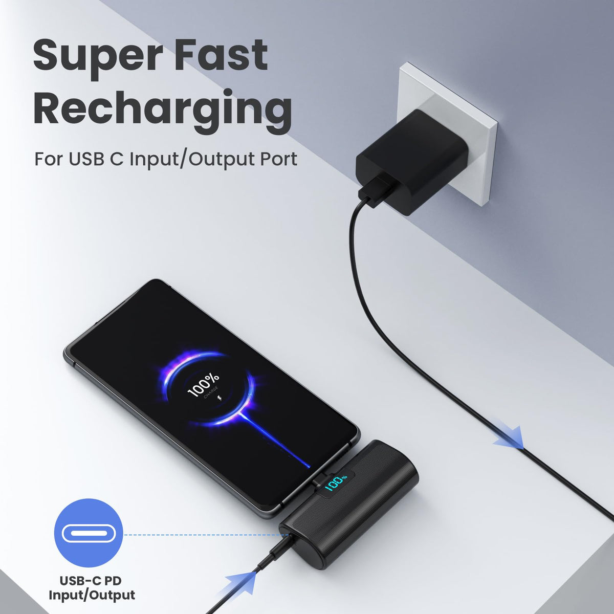 Mini Portable Charger for iPhone 17/16,Upgraded 5500mAh PD USB C Power Bank,Travel Essentials Pocket Phone Charger Battery Pack for iPhone 17/17 Pro Max/16/16 Pro/15 Series,Samsung Galaxy Android etc