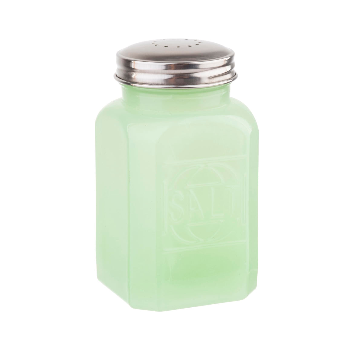 Tablecraft Salt Shaker with Metal Top, 2.5 x 2.5 x 4.5, Green