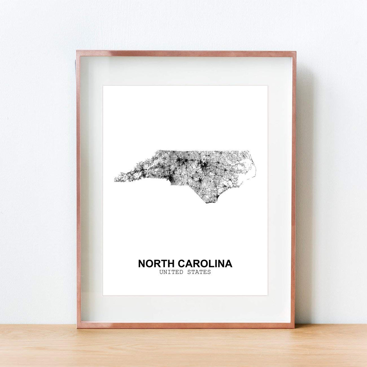 Eleville 8X10 Unframed North Carolina United States Country View Abstract Road Modern Map Art Print Poster Wall Office Home Decor Minimalist Line Art Hometown Housewarming wgn189
