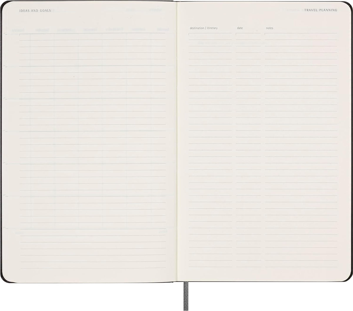 Moleskine Classic Weekly Undated Planner, Hard Cover, Large (5" x 8.25"), Black, 288 pages
