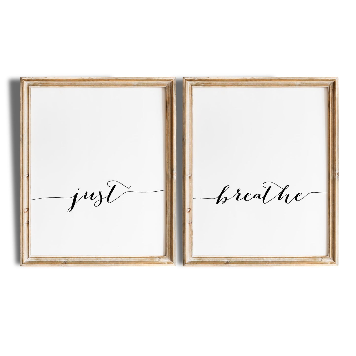 DREAM BIG PRINTABLES Just Breathe Wall Art Prints - Set of 2 - Unframed - 8x10 - Inspirational & Motivational Office Wall Decor - Perfect for Home, Office, or Classroom