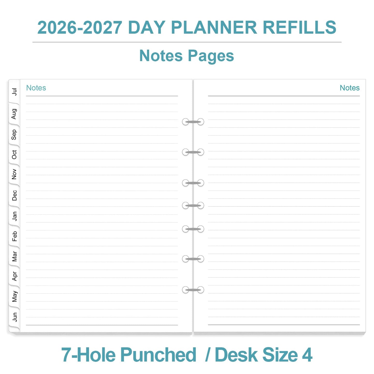 2026-2027 Planner Refills - One Page Per Day Daily ＆ Monthly Planner, July 2026-June 2027, 7-Hole Punched，Prioritized, To-Do List, Notes, Appointment Schedule, Desk Size 4, 5.8" x 8.3"