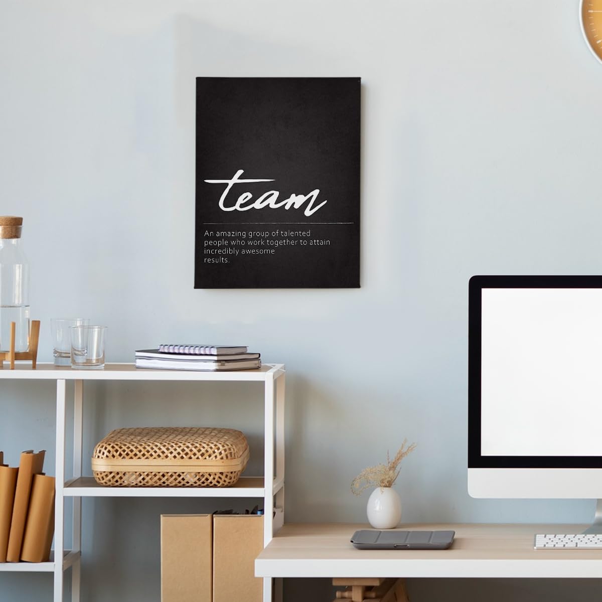 BIWSHA Team Definition Wall Art, Teamwork Gifts for Employees & Coworkers, Inspirational Wall Print, Positive Canvas Art 11x14Inch