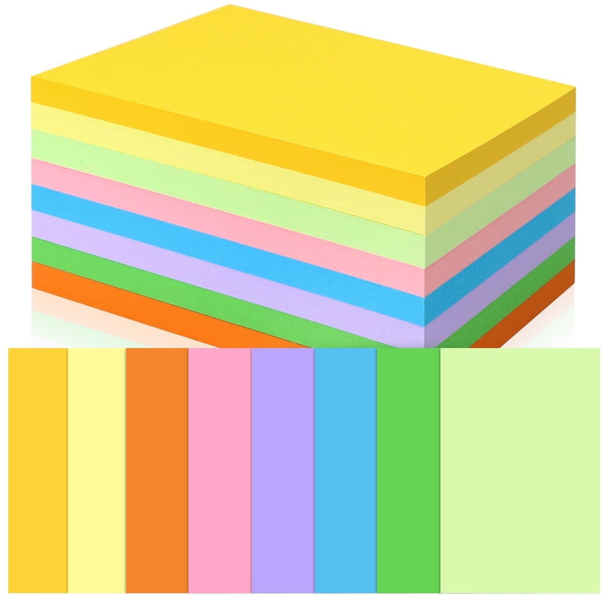 Tecmisse 320 PCS Index Cards 4 x 6, Blank Colorful Index Card Thick Flash Card for Studying, Note Cards, Flashcards Coored, Office School Supplies