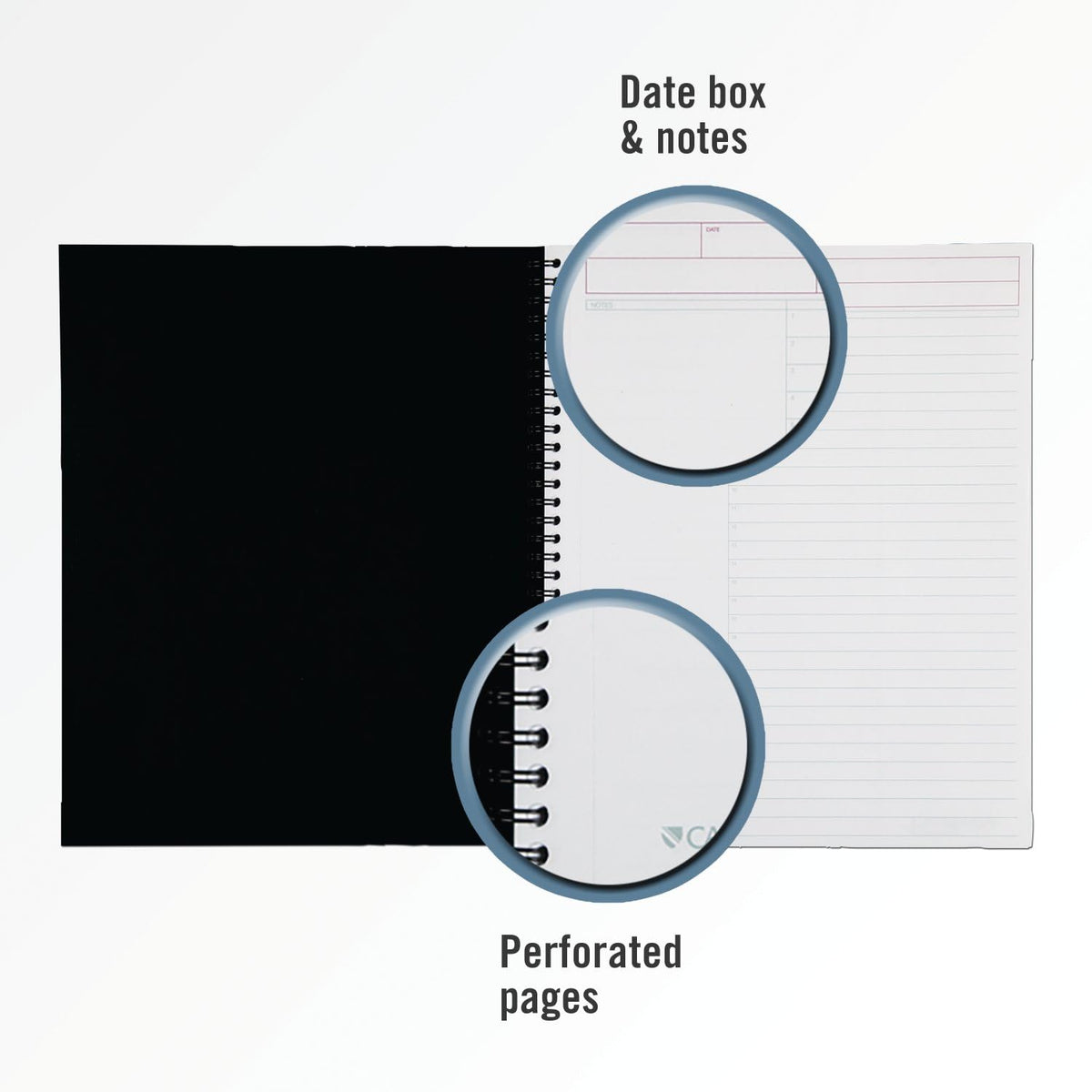 Cambridge Business Notebook, Action Planner, Legal Ruled Paper, 8-1/2" x 11", 80 Sheets, Flexible Soft Touch Cover, Wirebound, Gray (06064)
