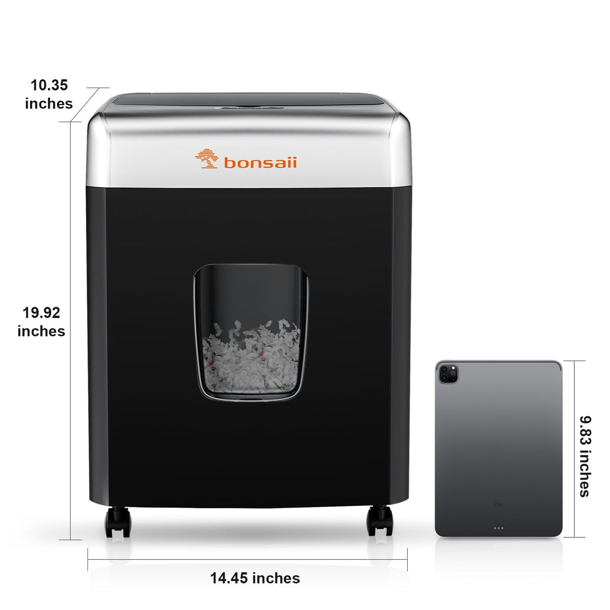 Bonsaii Paper Shredder for Office, 120-Sheet Autofeed Heavy Duty Shredder for Home Office Use, 30 Minutes/Micro Cut/P-4 High Security Level/6 Gallon Large Bin