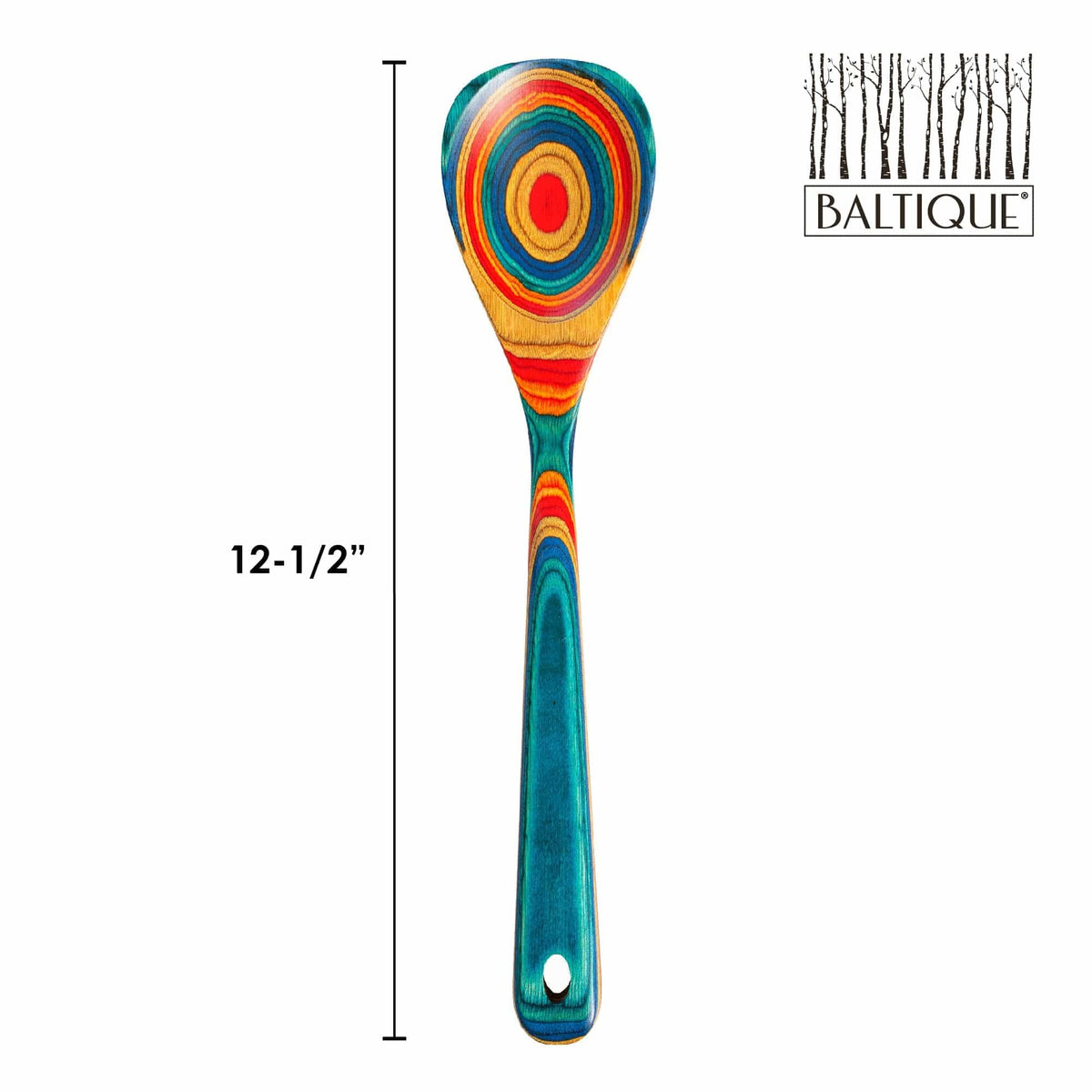 Totally Bamboo Baltique Montego Bay Collection 12-1/2" Wooden Cooking Spoon, Safe for Nonstick