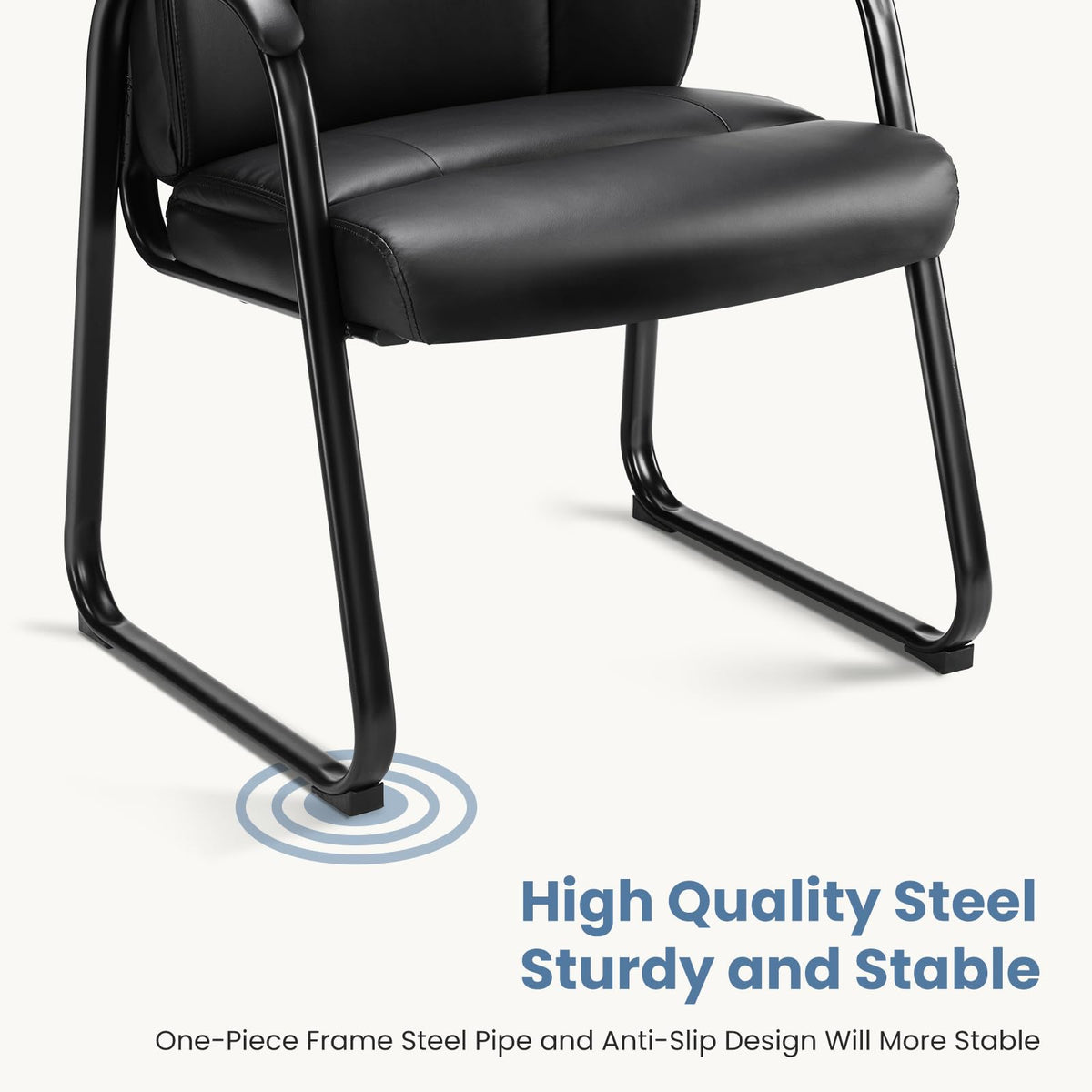 DUMOS Office Desk Guest Chair Set of 4, Leather Waiting Room Chairs with Padded Arms for Elderly Home Reception Area Conference Room Lobby Side breakroom