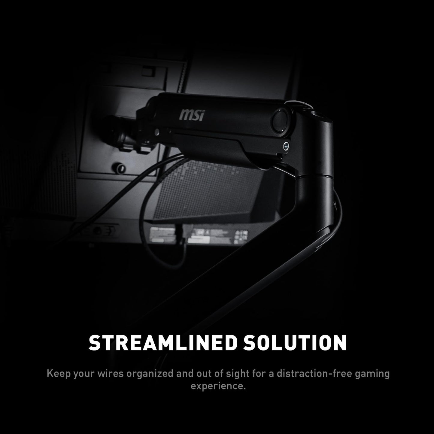 MSI MAG MT201D - Premium Heavy Duty Dual Monitor Stand Arms, 17-45" Support, VESA Compatible, Adjustable Spring Mount, 44 lbs per Screen, Clamp & Grommet, Quick Release Plate - Black