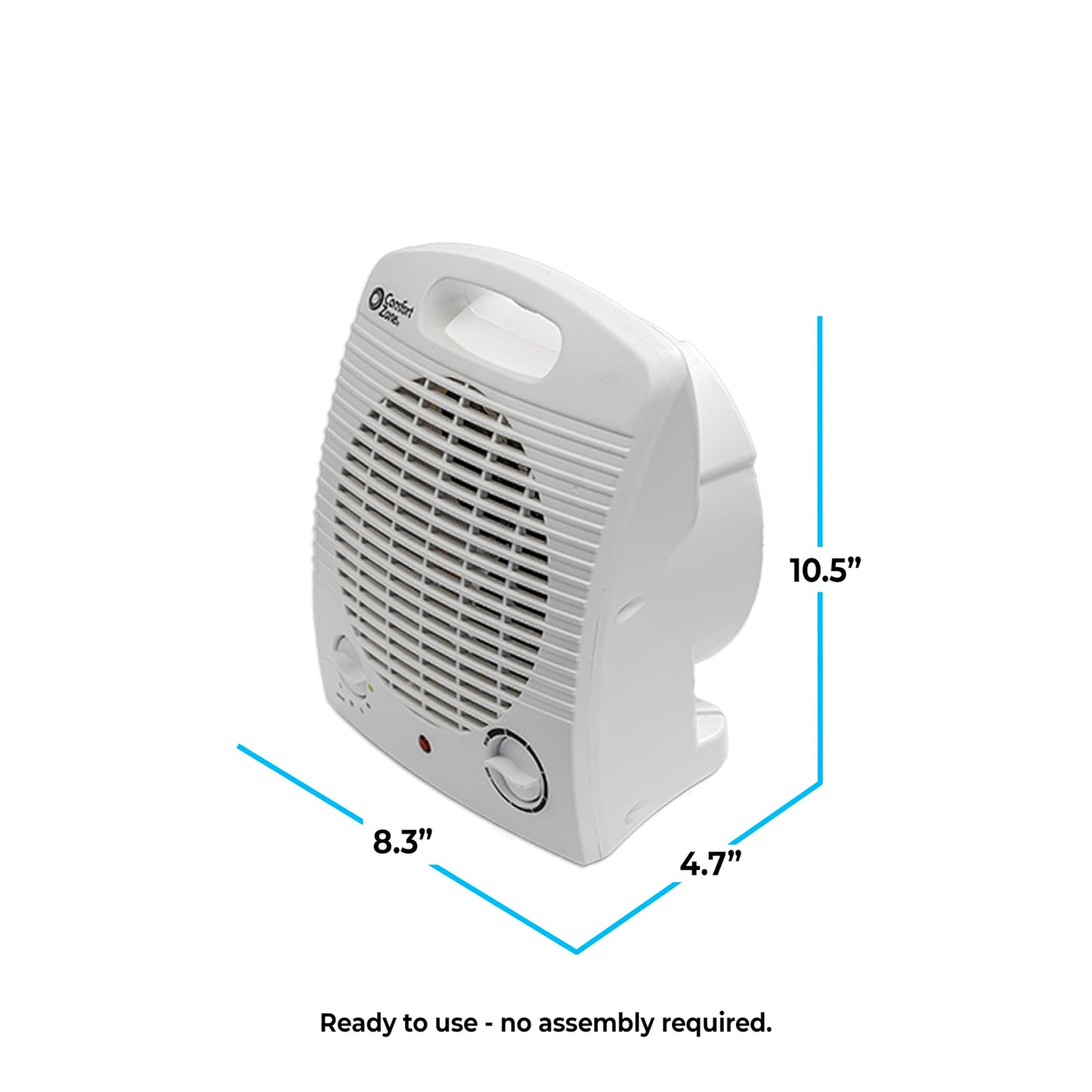 Comfort Zone Personal Space Heater – Energy Efficient 1500W Electric Heater with Adjustable Thermostat, 3 Heat Settings & Energy Save Mode – Portable, Tip-Over & Overheat Protection for Home & Office