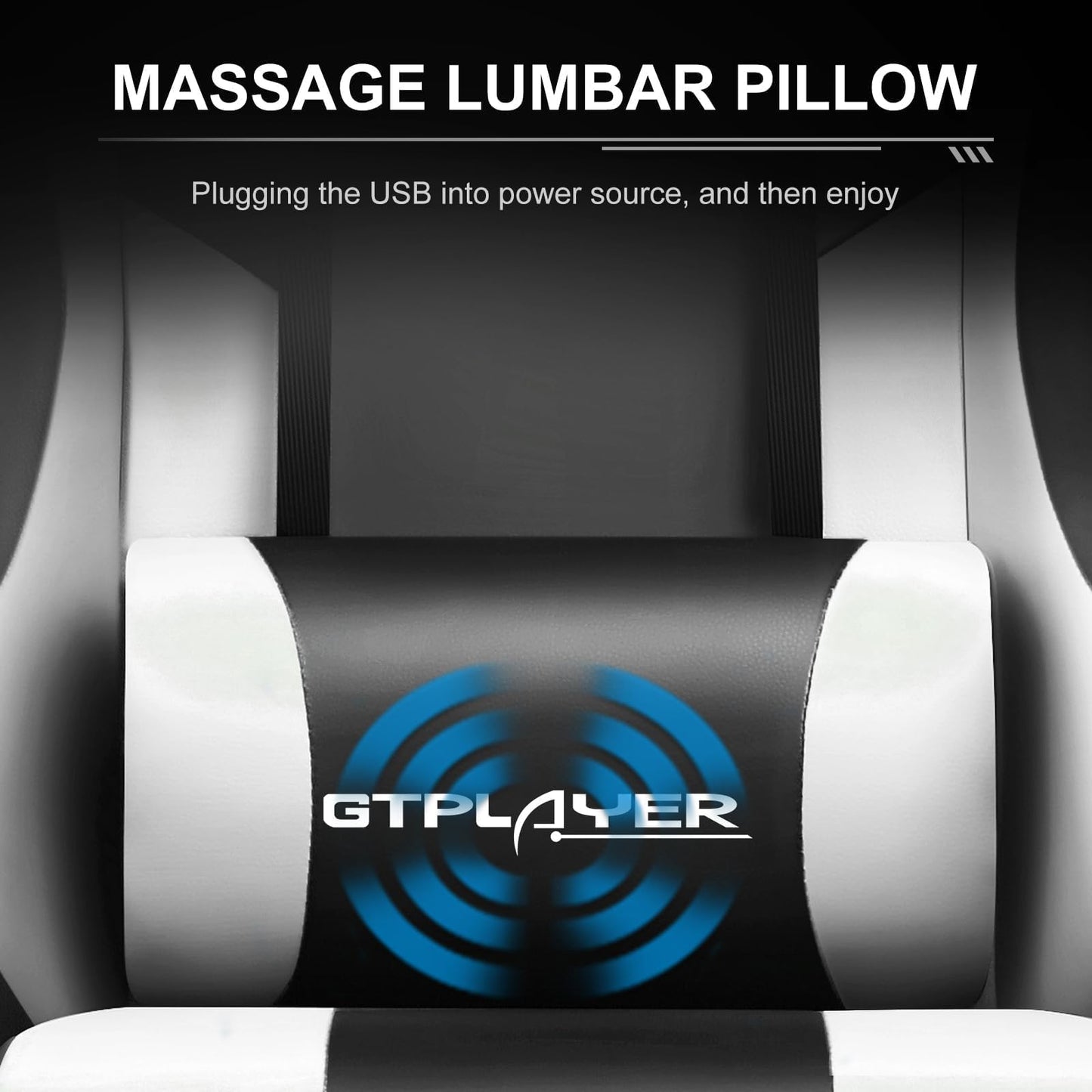 GTPLAYER Gaming Chair, Computer Chair with Footrest and Lumbar Support, Height Adjustable Game Chair with 360°-Swivel Seat and Headrest and for Office or Gaming (Pearl White)