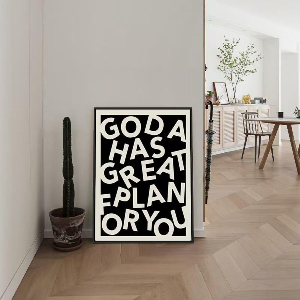 Inspirational wall Art Deco poster painting for office, bedroom, classroom, black and white geometric wall picture， 12X15.5inch, ready to hang wall painting for living room Christian Gifts, gift of christ