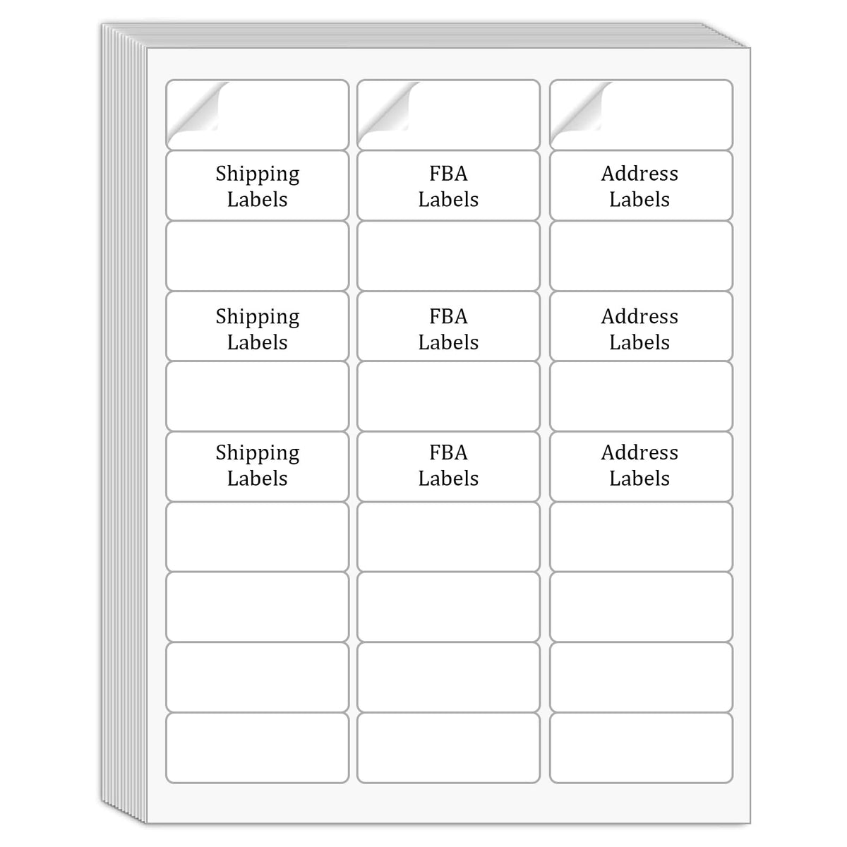 SJPACK 30-up Address Labels 1" x 2-5/8" Mailing Labels,15000 Lables, White Label Sticker Papers for Laser Inkjet Printers, (500 Sheets)