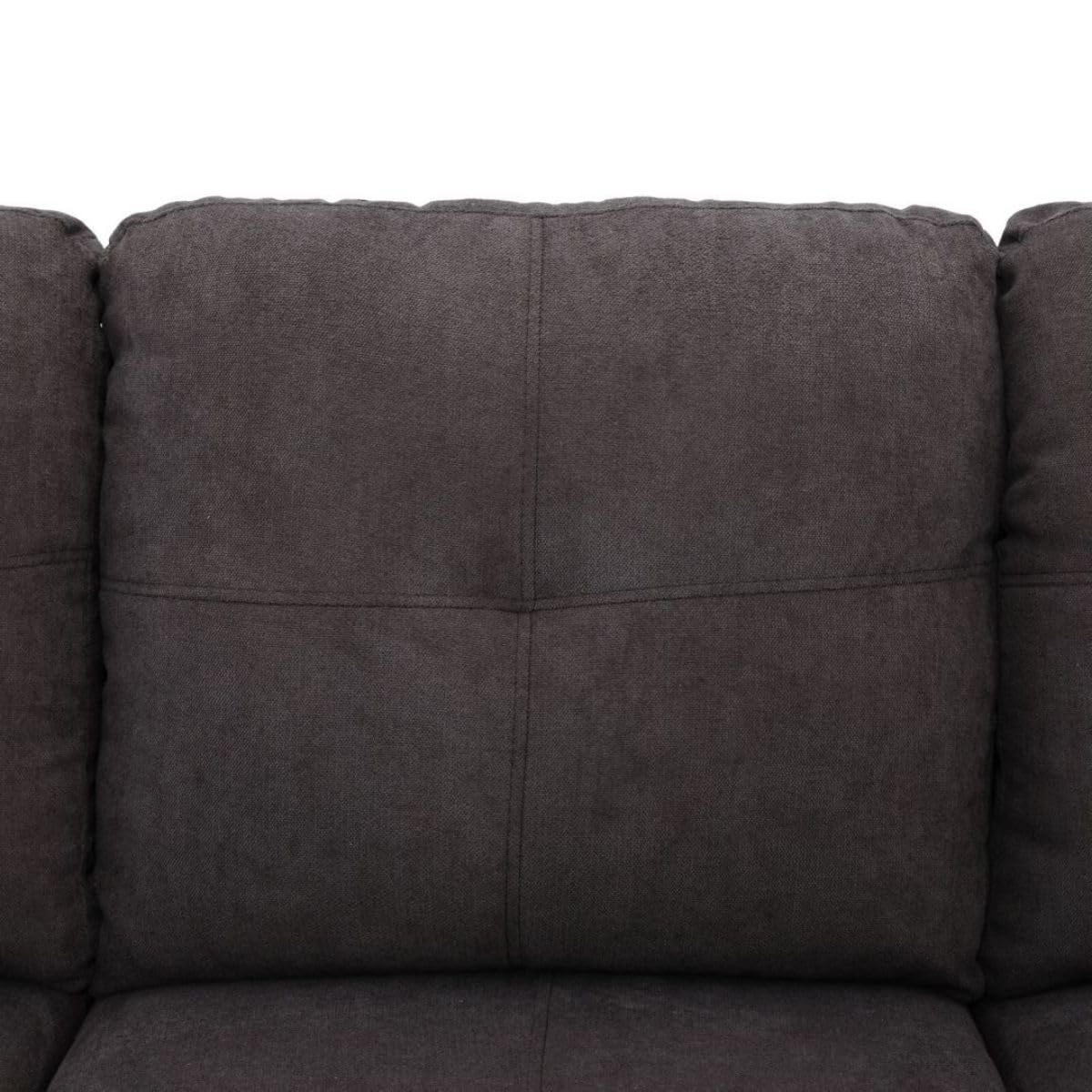 UOCFYK Dark Brown L-Shaped 3-Piece Flannel Sofa with Storage Ottoman Set, Sectional Couch Sofa Set for Living Room, Office, Small Space
