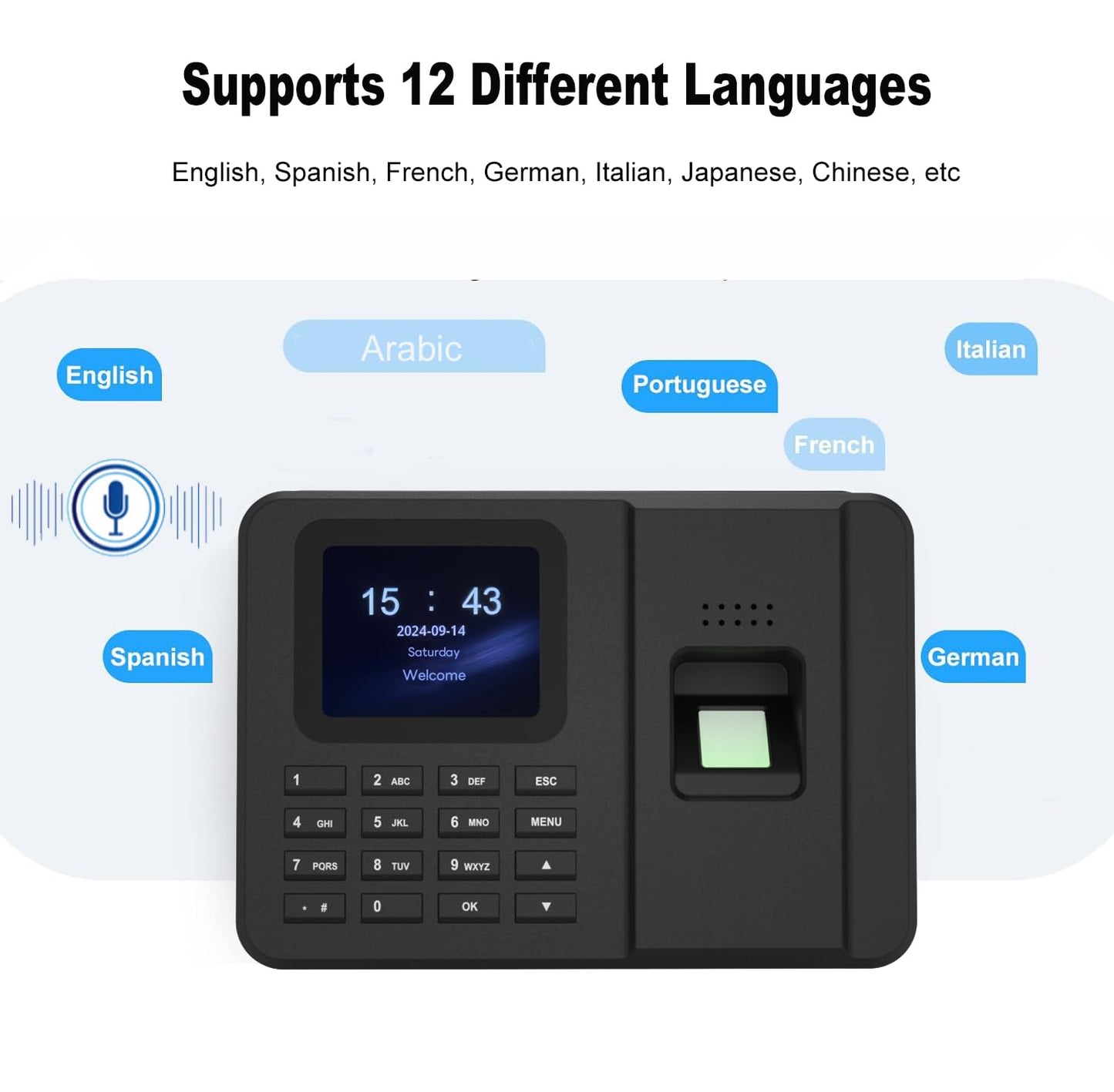 Rabitpos Time Clocks for Employees Small Business, Fingerprint + PIN, Biometric Clock in and Out Machine for Employees, No Monthly Fee, No Software Required
