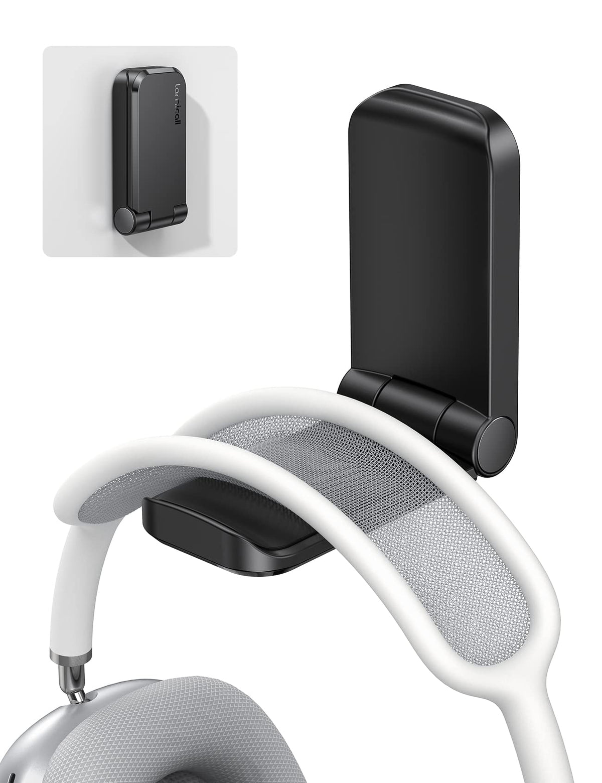 Lamicall Headphone Stand, Sticky Headset Hanger - Adhesive Headphone Holder Hook Mount, Headset Stand Holder Clip Under Desk, Earphone Clamp for Airpods Max, HyperX, Sennheiser, Mother's Day