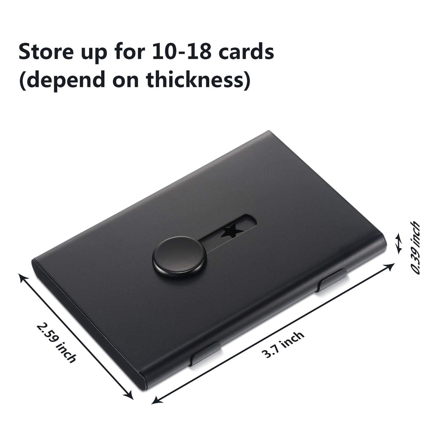 Tatuo 2 Pcs Black/red 2 Pack Thumb Drive Business Card Holder Stainless Steel Business name Card Case Portable Slide Out name holder Wallet Nice Design pocket for Men and Women