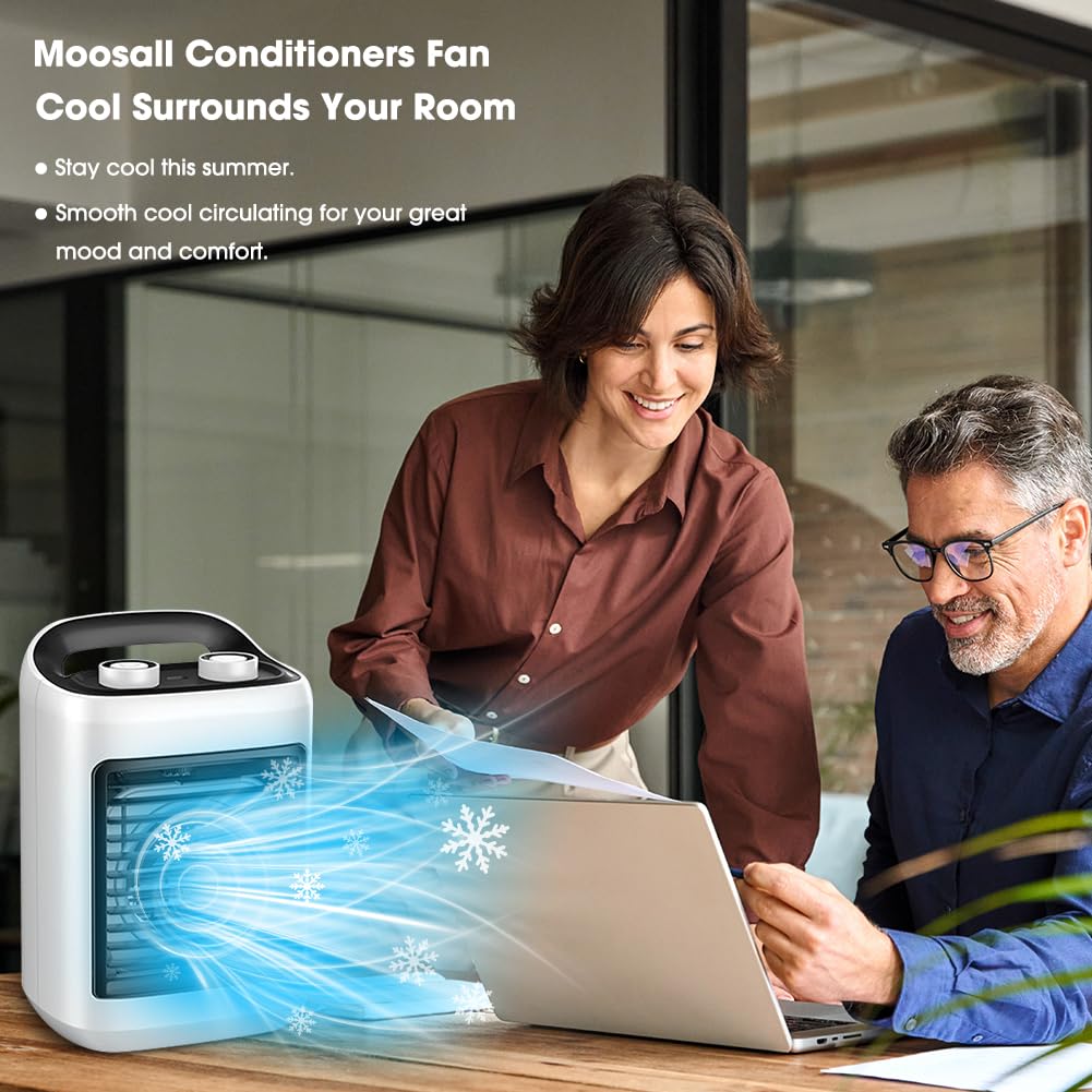 Portable Air Conditioners, Personal Evaporative Air Cooler with 6 Wind Speeds Small Air Conditioner Fan, Desktop Cooling Fan for Room, Office, Bedroom, Camping