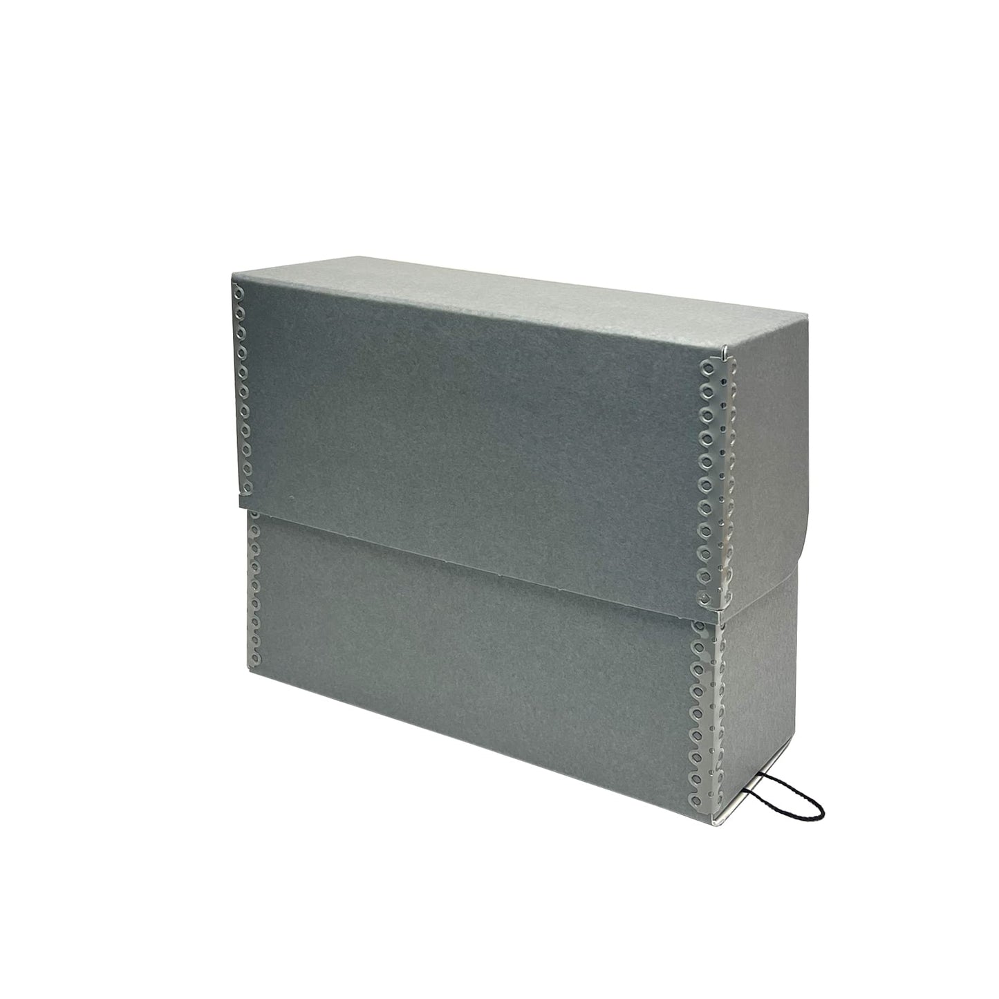 Lineco, Archival Document Storage Box with 12 Letter Sized File Folders, Acid-Free Organizer for Prints, Photos, Papers 12.5" x 10.5" x 5" Wide, Gray