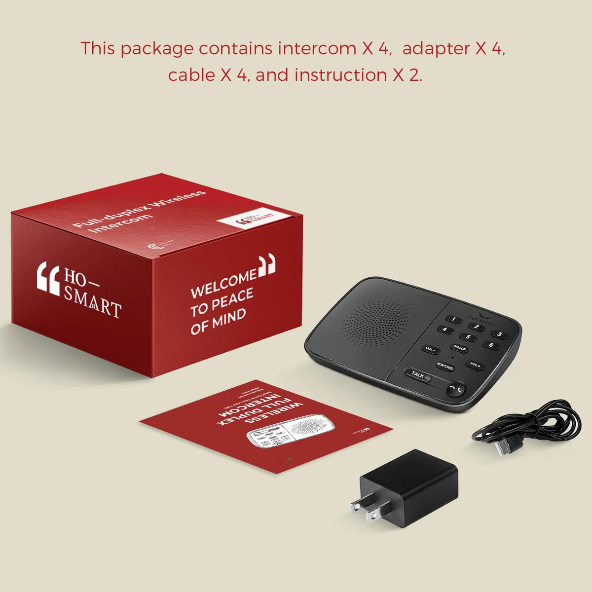 Hosmart Intercoms Wireless for Home UltraSpeak Pro, 2025 Full Duplex Wireless Intercom System for Business, Room to Room Intercom Two Way Real-time Intercom with 1200 Feet Range (6 Stations)