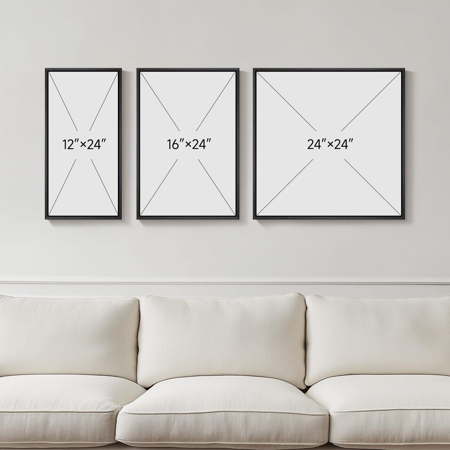 Framed Black and White Abstract Wall Art Set, 3 Piece Canvas Prints Paintings Artwork for Walls, Modern Minimalist Abstract Geometric Pictures for Living Room, Bedroom, Dining Room, Office Wall Decor