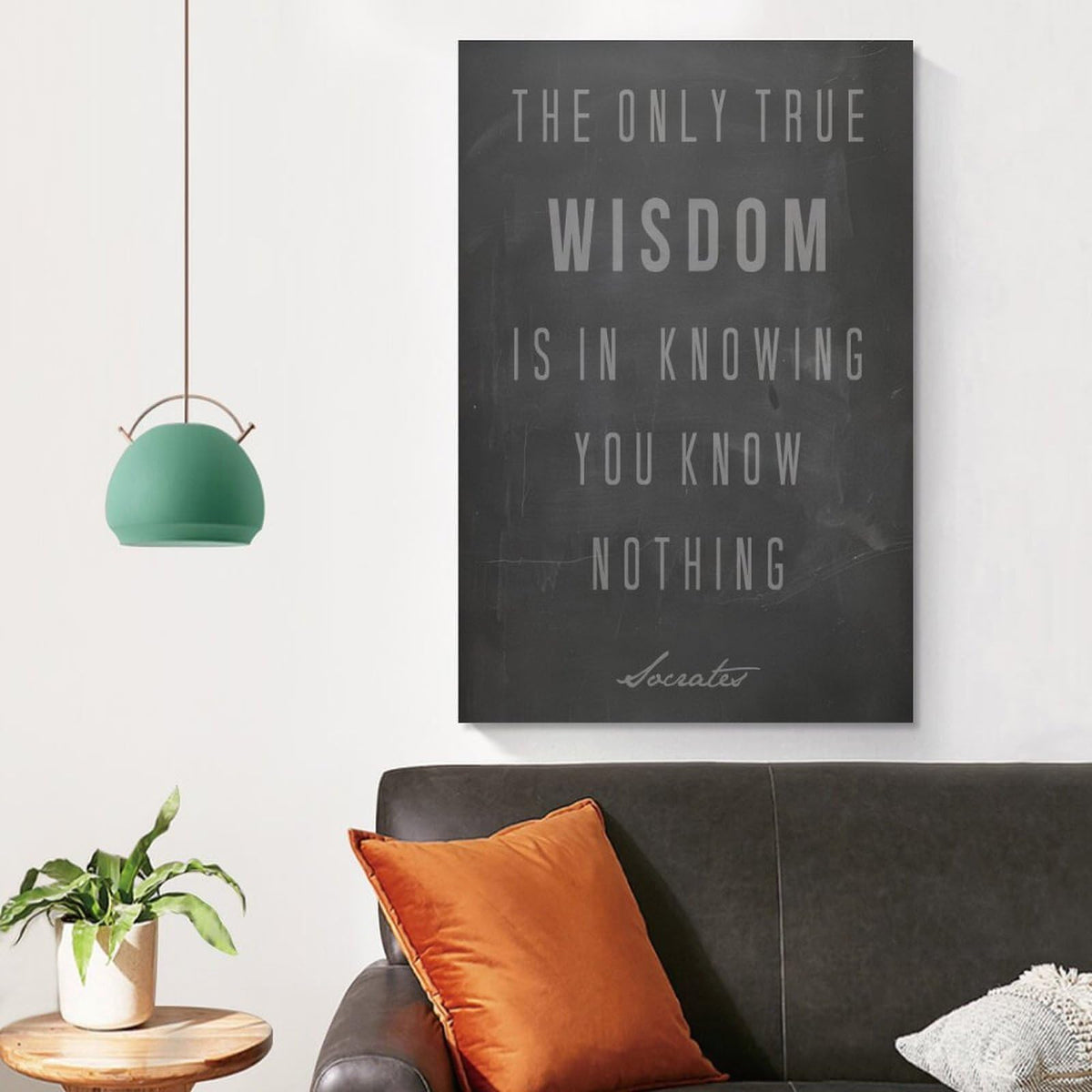 Minimalist Quote The Only True Wisdom Knowing You Know Nothing Canvas Printing Wall Art Prints Wall Decor Posters Scandinavian Bohemian for Living Room Bedroom Office Study 16x24inch(40x60cm)