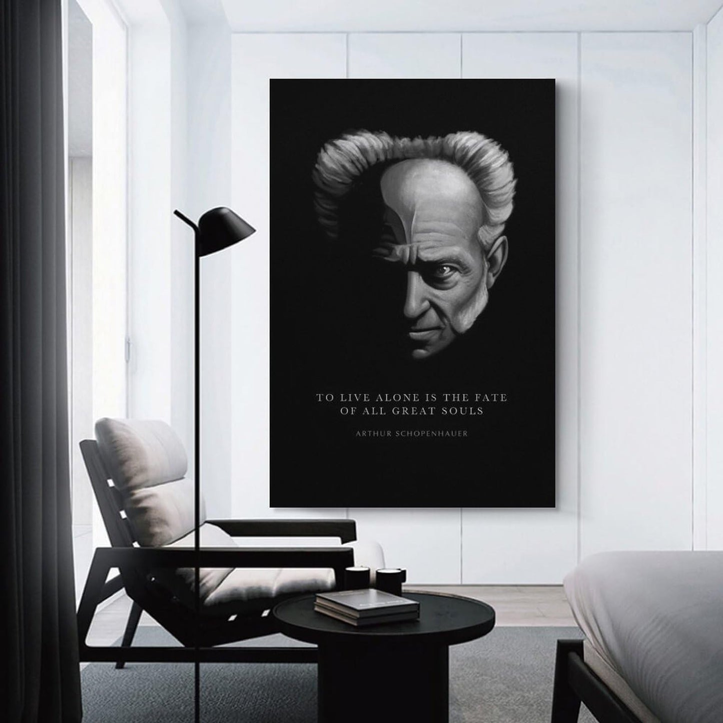 Arthur Schopenhauer Quote To Live Alone Fate Of Great Souls Canvas Printing Wall Art Scandinavian Bohemian Prints Wall Decor Posters for Living Room Bedroom Office Study 16x24inch(40x60cm)