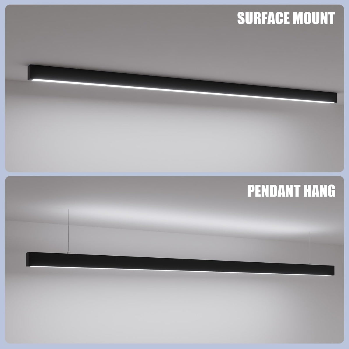 8FT LED Linear Light,100/90/80/70/60W Up and Down Light, 3000/4000/5000K CCT,Commercial And Residential Linear Lights Fixture for Office,Pendant Lights for Home,Shop,Garage,Basement,School-4Pack