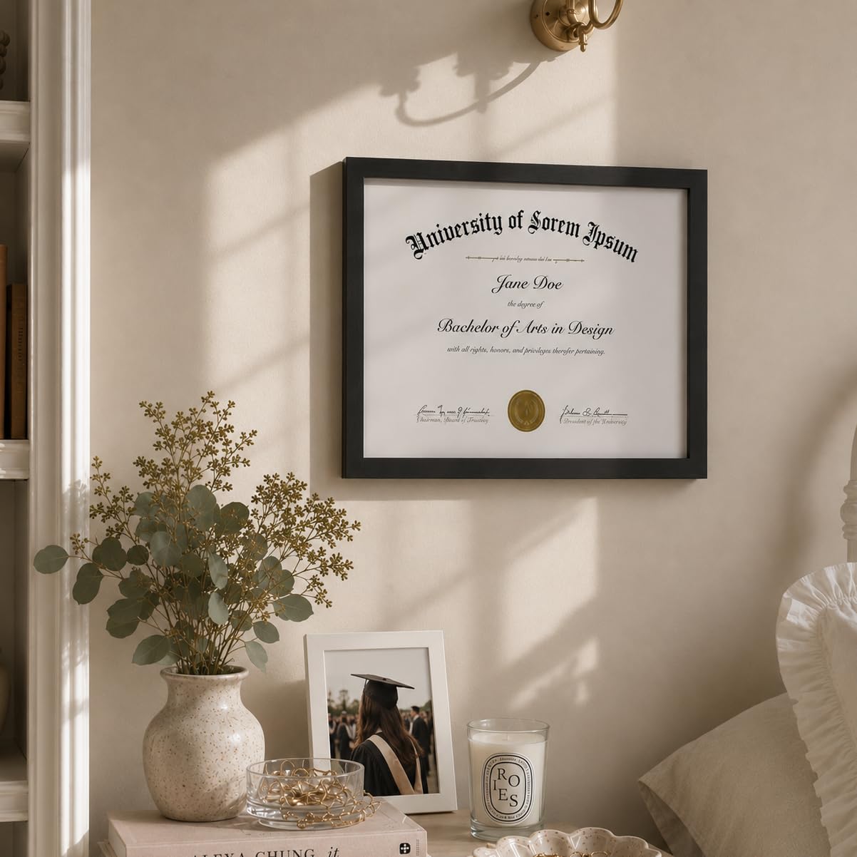 Americanflat 8.5x11 Diploma Frame with Shatter-Resistant Glass - Document Frames with Engineered Wood - Legacy Collection - Certificate Frame for Tabletop and Wall Display - Black